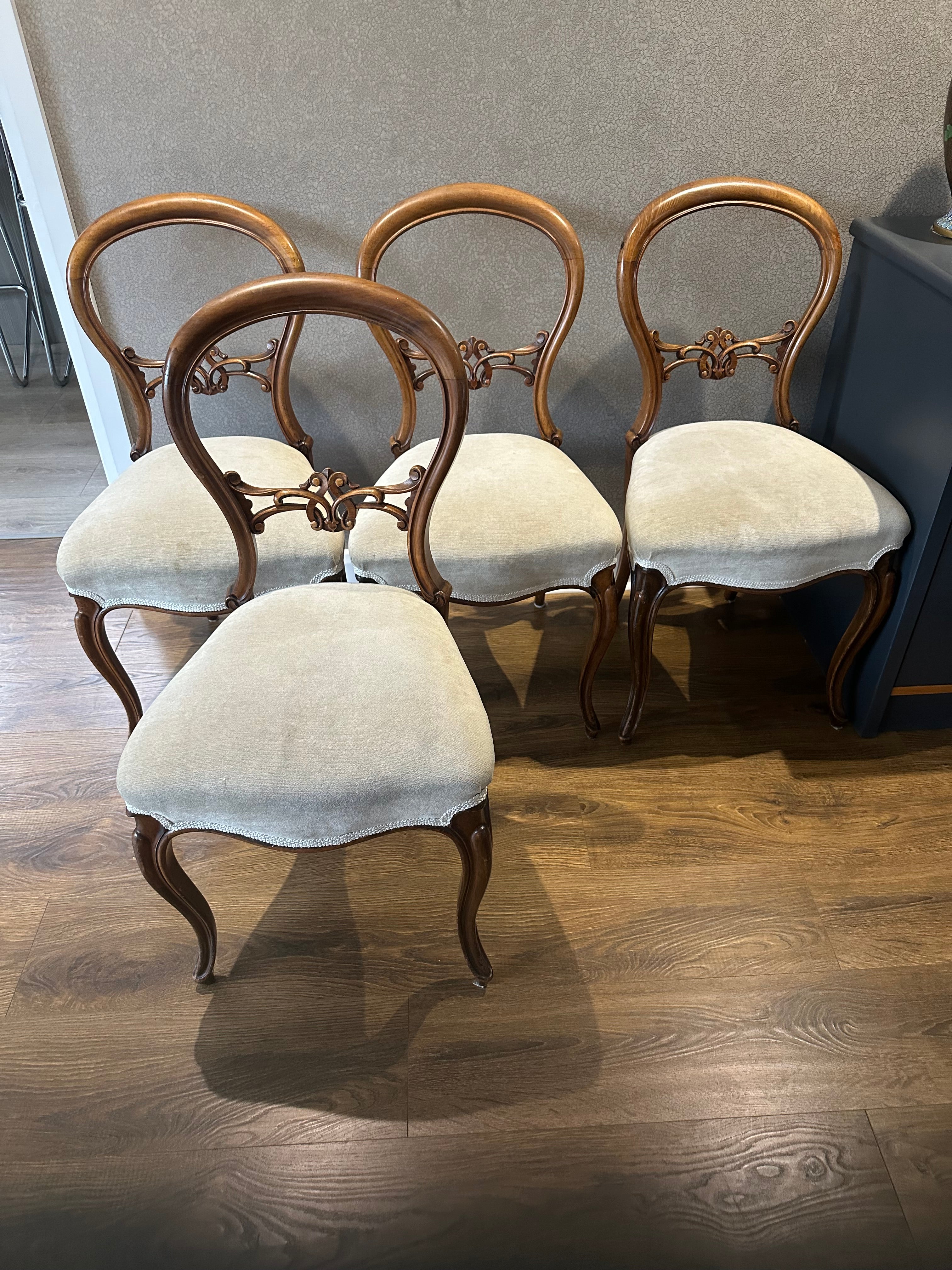 Set of Four Victorian Balloon Back Chairs