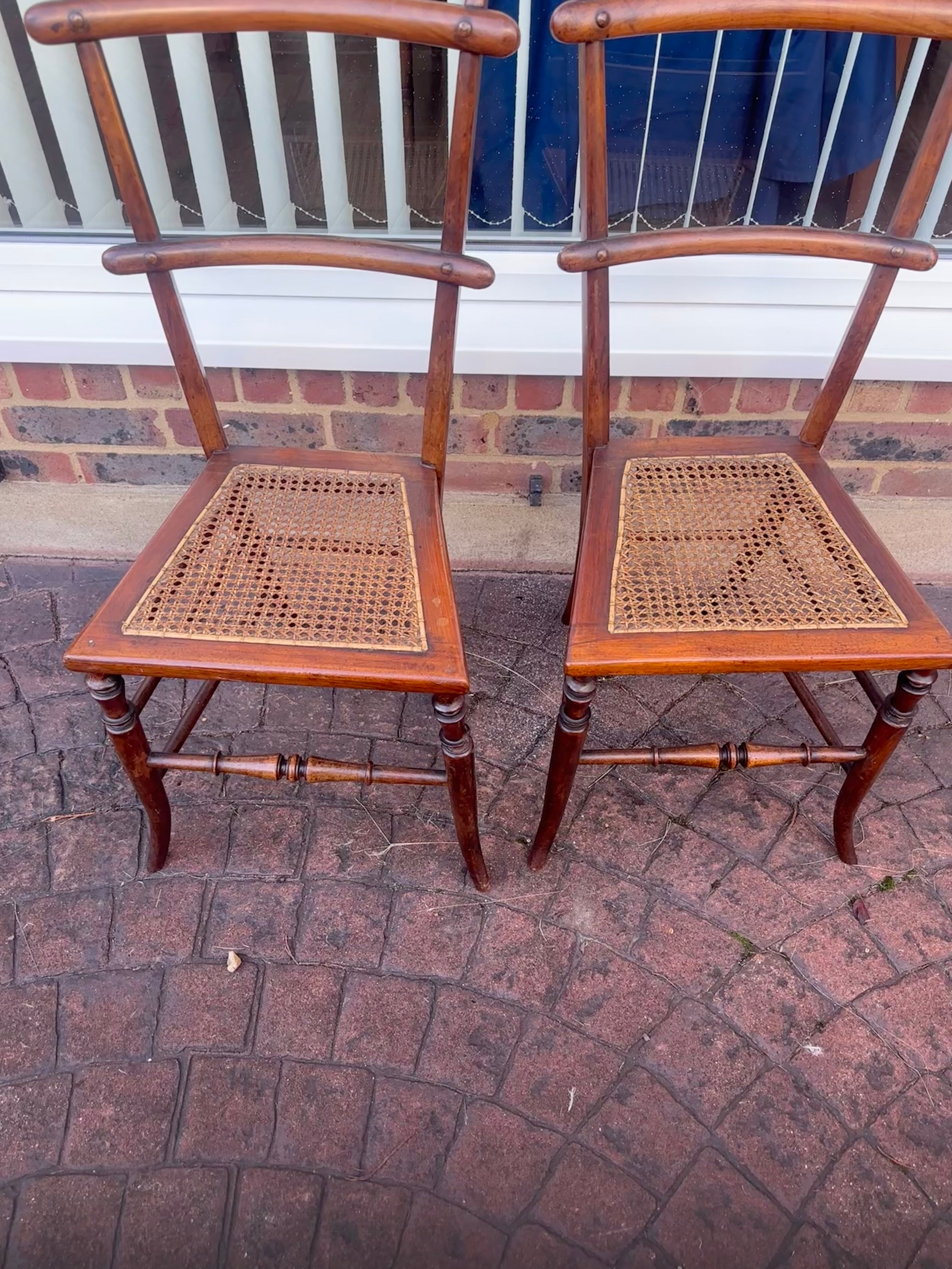 Pair of Vintage Cane Seated Chairs